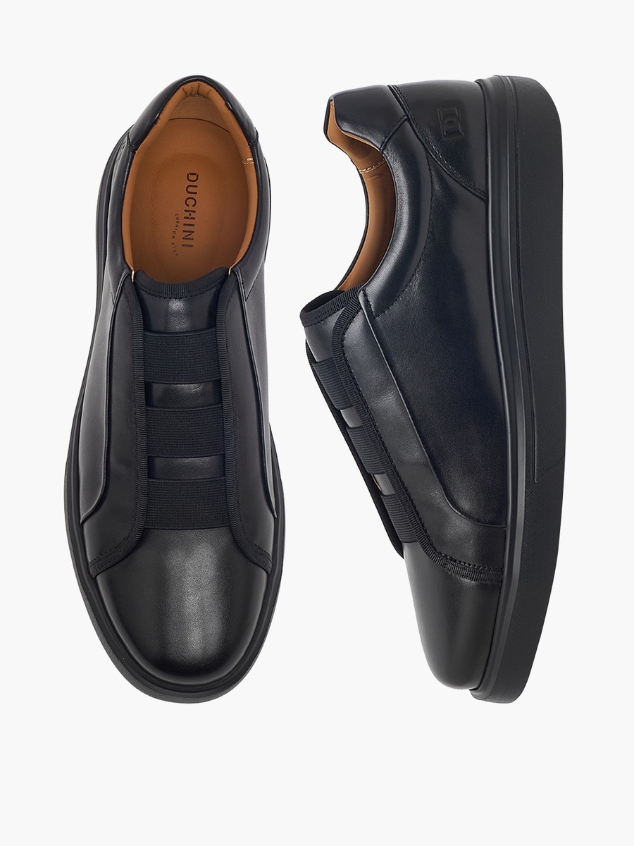 Men Leather Slip-On Ankle Sneakers