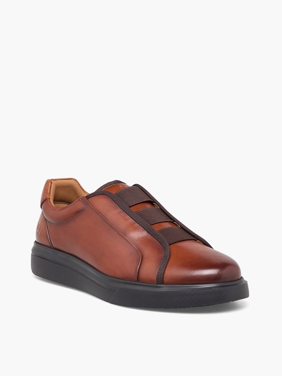 Men Leather Slip-On Ankle Sneakers