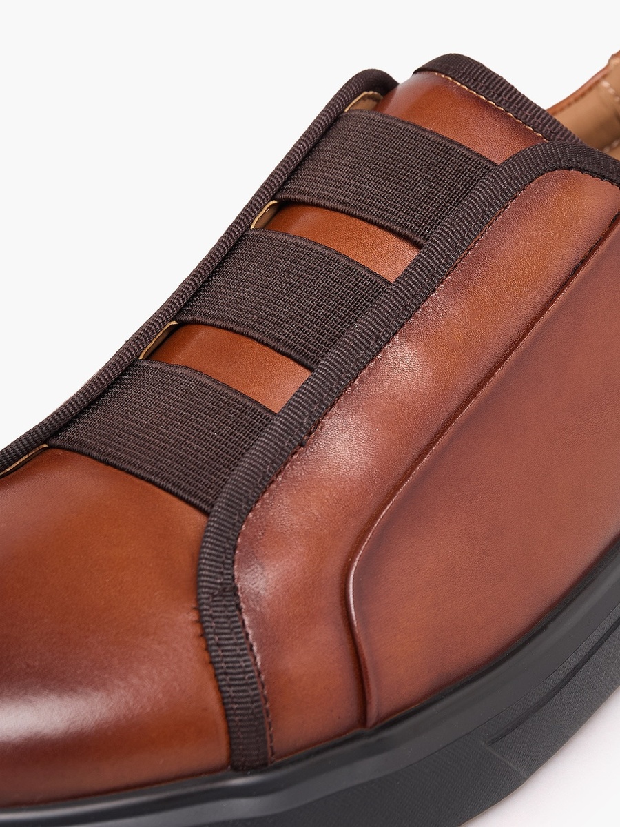 Men Leather Slip-On Ankle Sneakers