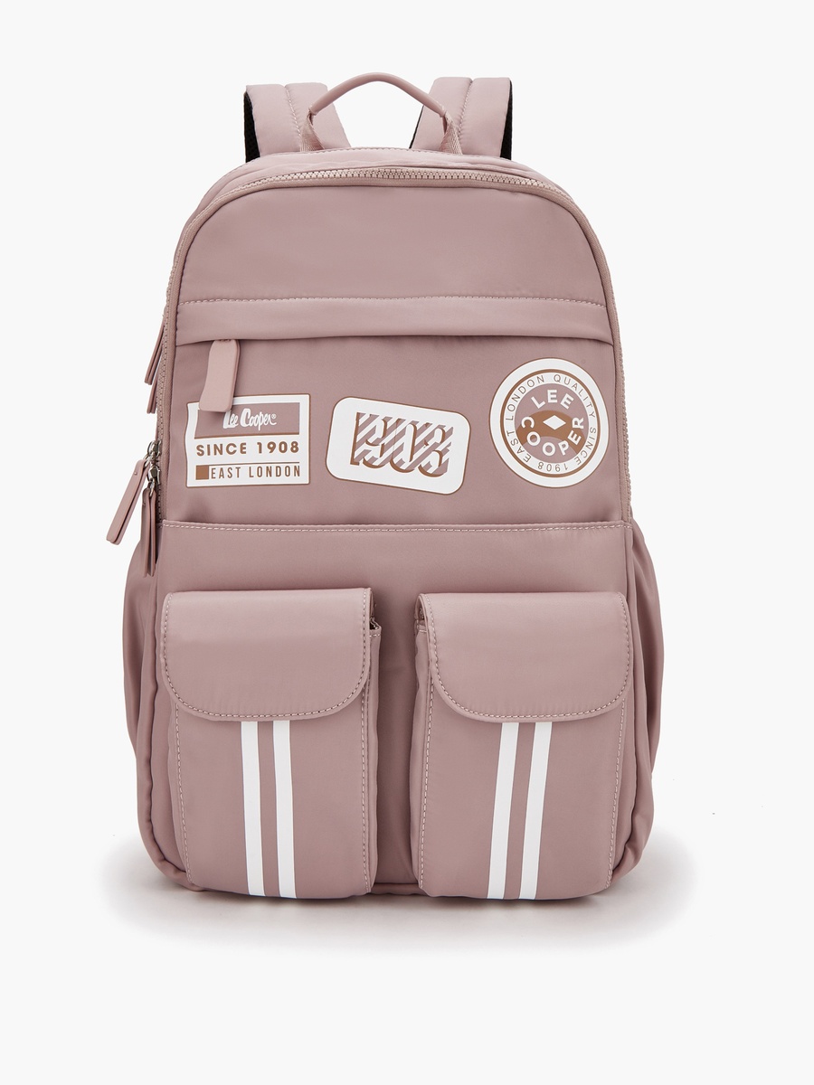 Logo Print Backpack With Padded Shoulder Straps