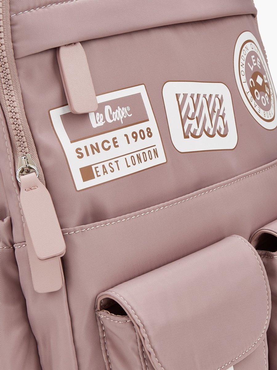Logo Print Backpack With Padded Shoulder Straps