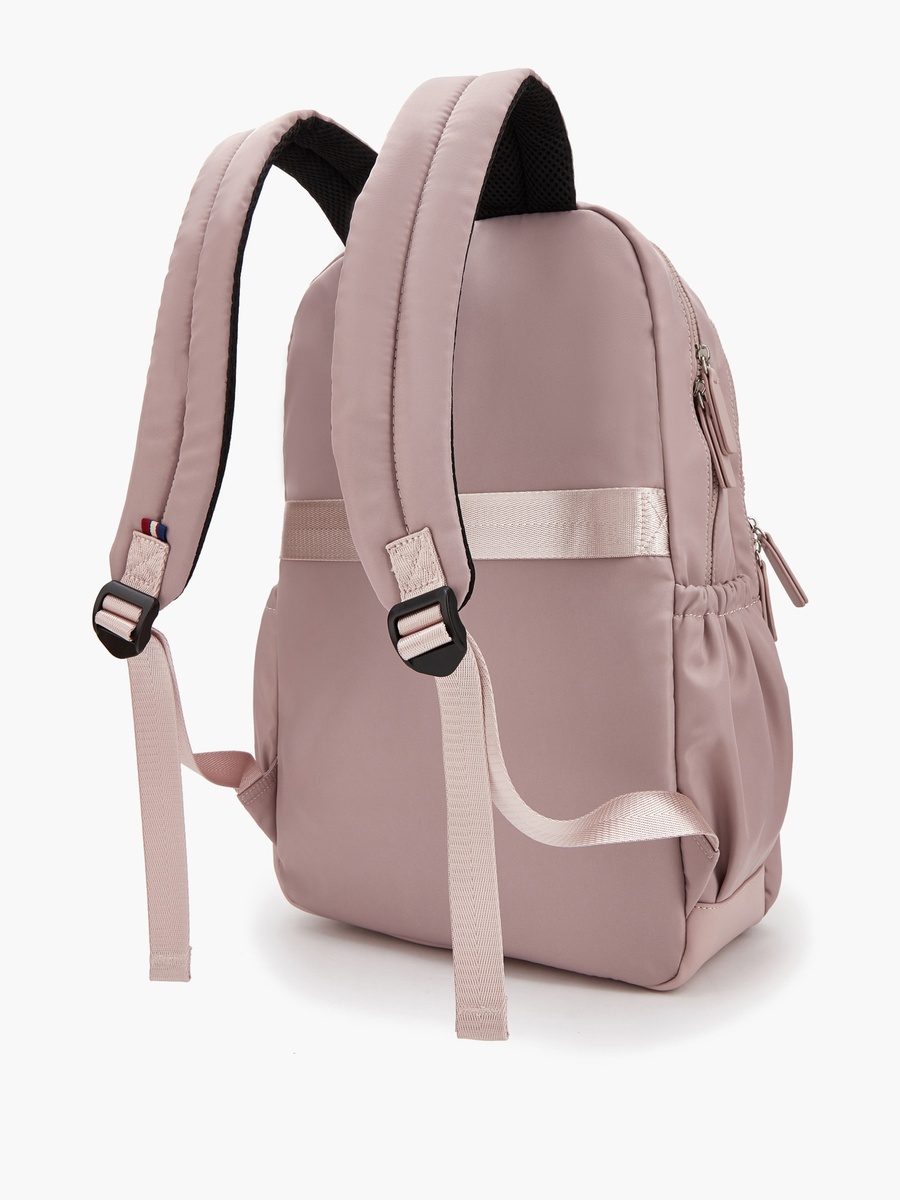 Logo Print Backpack With Padded Shoulder Straps