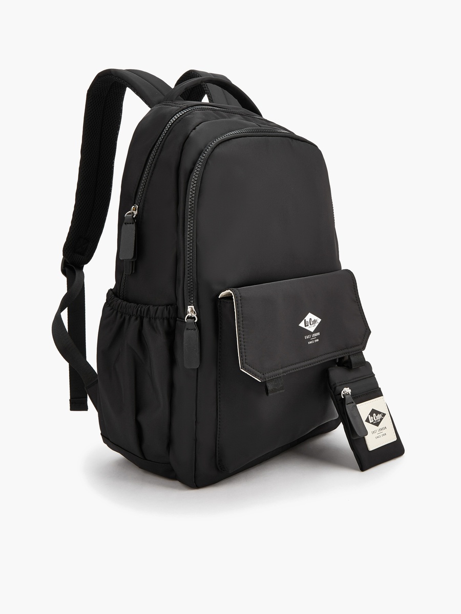 Contrast Trim Backpack With Detachable Coin Purse