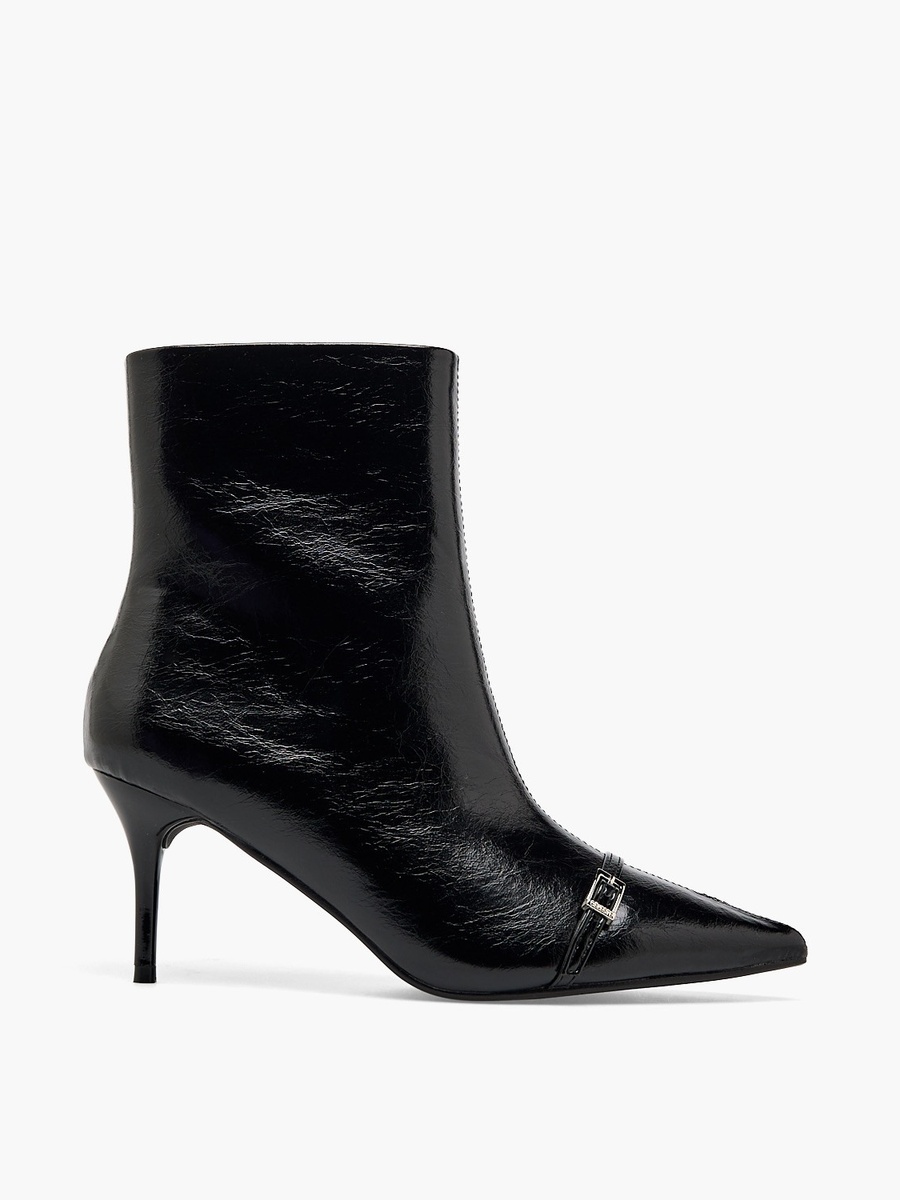Women Buckle Accent Stiletto Heel Ankle Boots