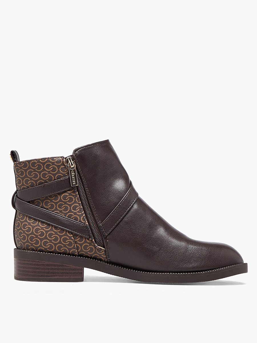 Women Monogram Print Ankle Boots