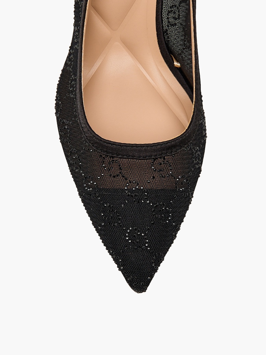 Women Diamante Mesh Stiletto Heel Pumps