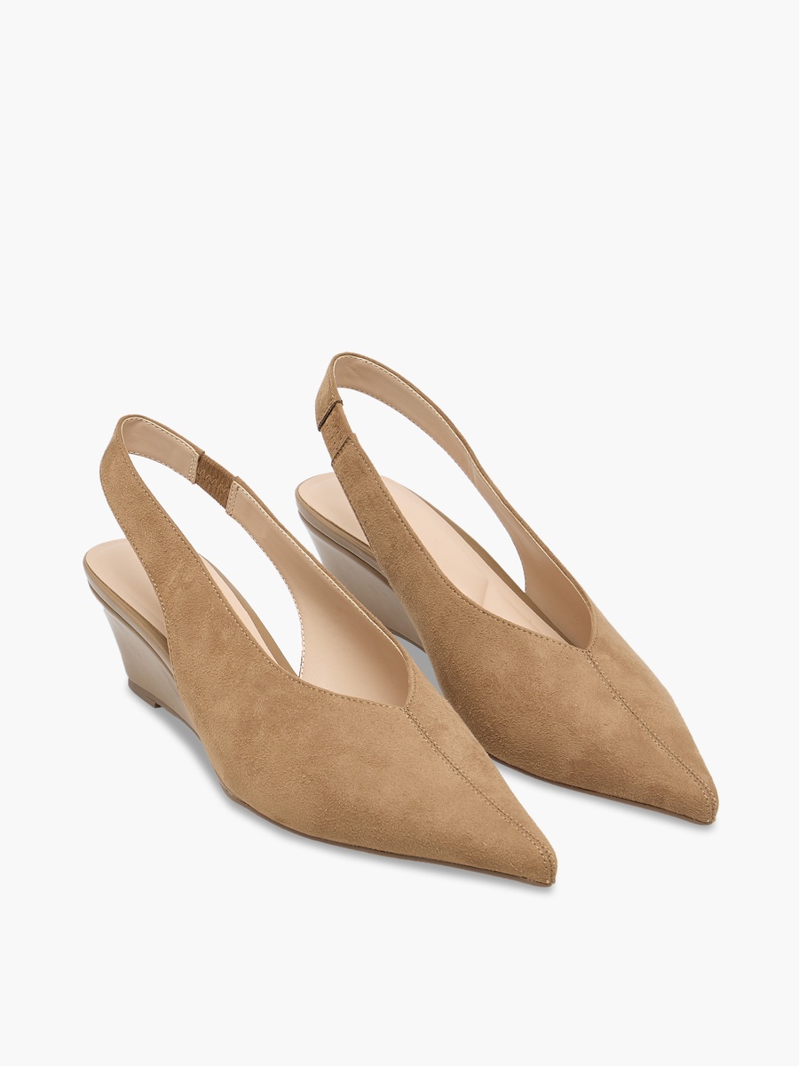 Women Pointed Toe Suede Slingback Mules