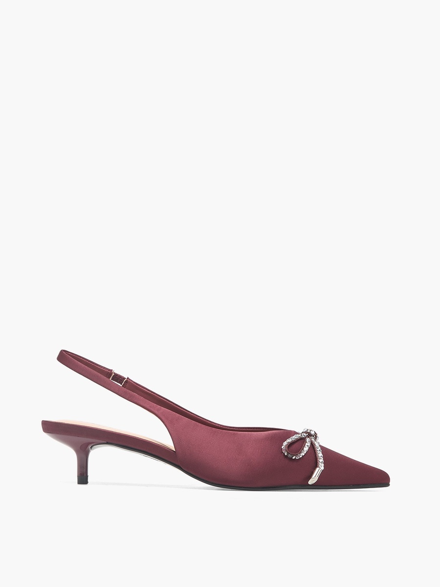 Women Embellished Slingback Kitten Heel Shoes