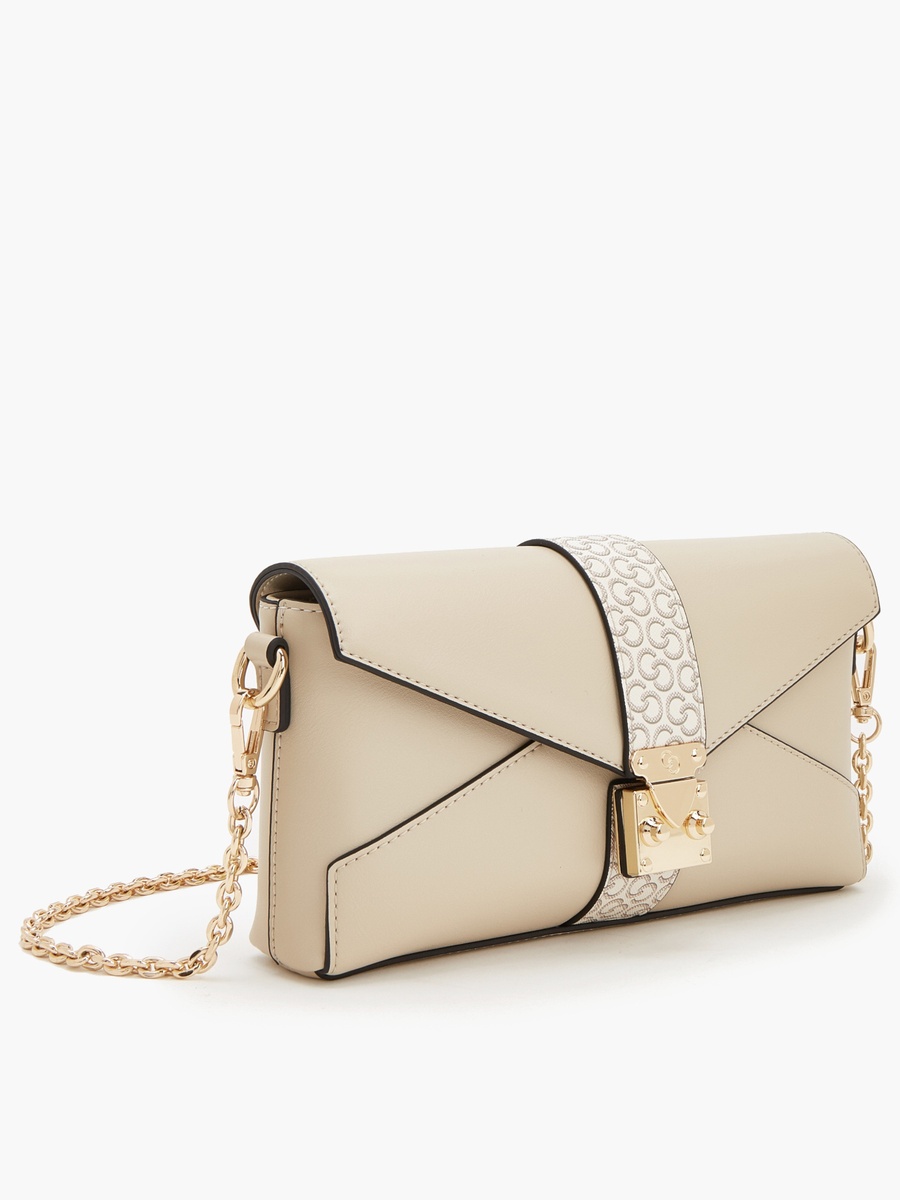 Monogram Print Crossbody Bag With Chain Strap