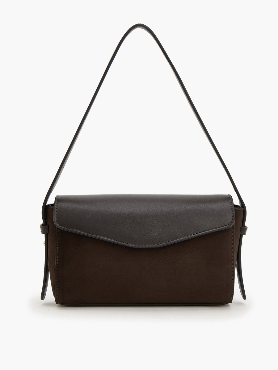 Suede Crossbody Bag With Zip Closure