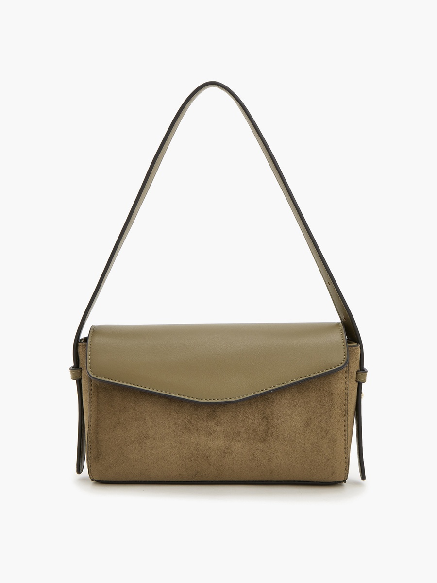 Suede Crossbody Bag With Zip Closure