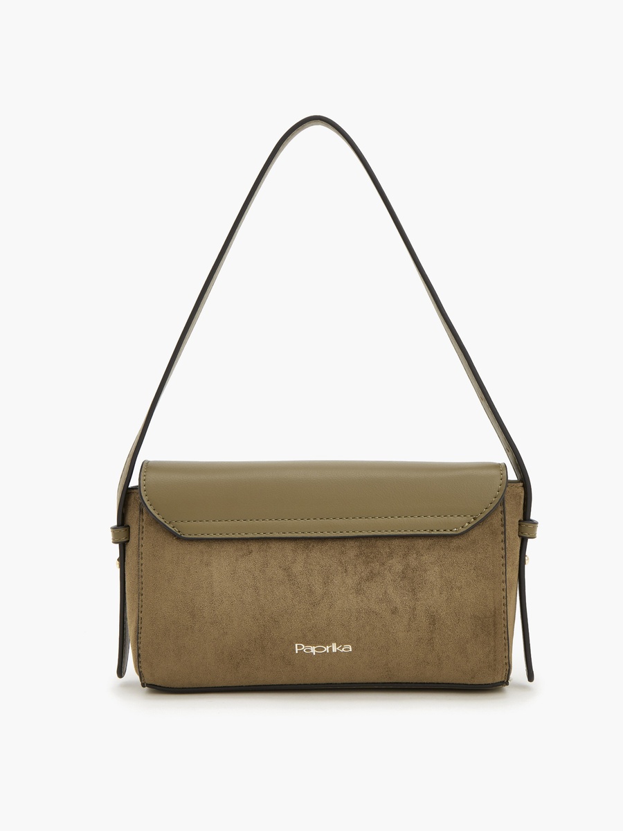 Suede Crossbody Bag With Zip Closure