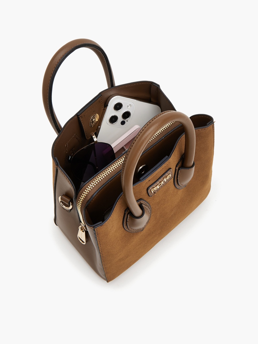 Textured Crossbody Bag With Detachable Strap