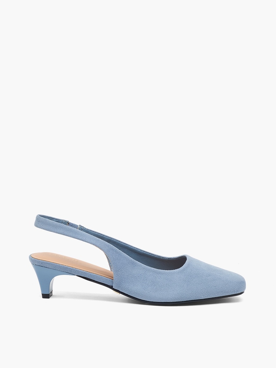 Women Suede Slingback Kitten Heel Mules