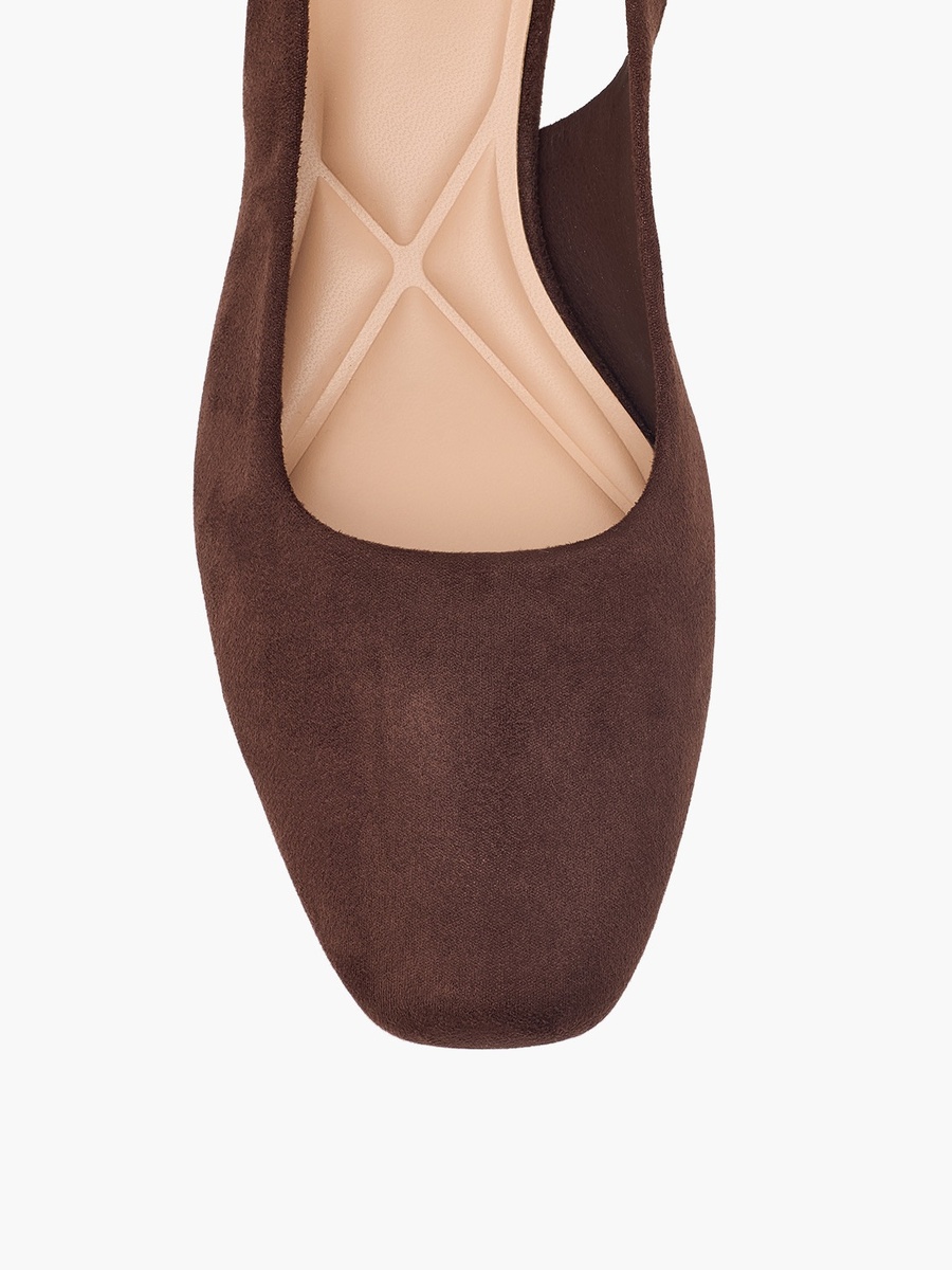 Women Suede Slingback Kitten Heel Mules