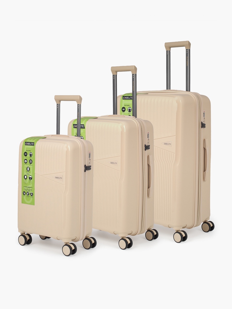 Textured Hardcase Luggage Trolley With Retractable Handle - 20 Inches Check-In Bag