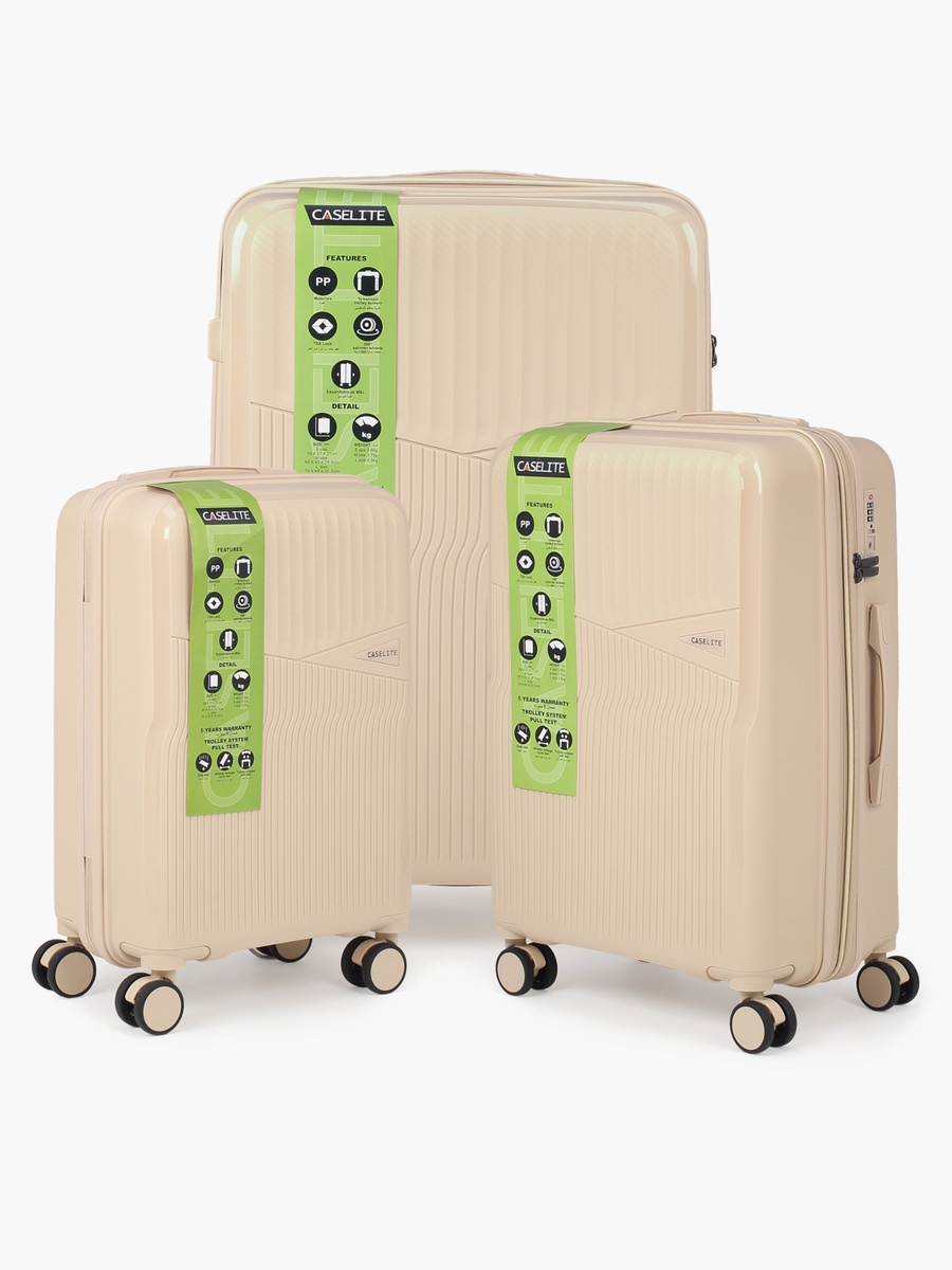 Textured Hardcase Luggage Trolley With Retractable Handle - 20 Inches Check-In Bag