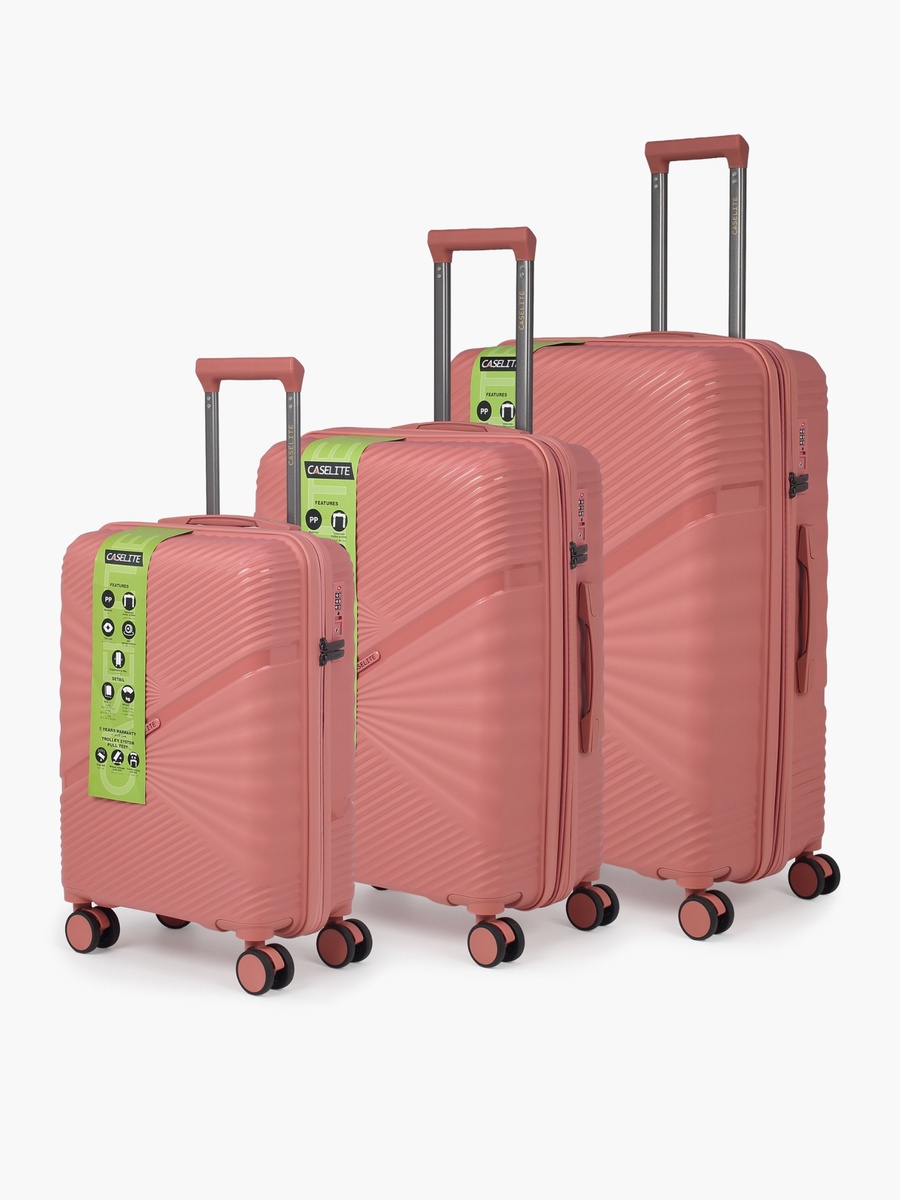 Textured Hardcase Luggage Trolley With Retractable Handle - 24 Inches Check-In Bag