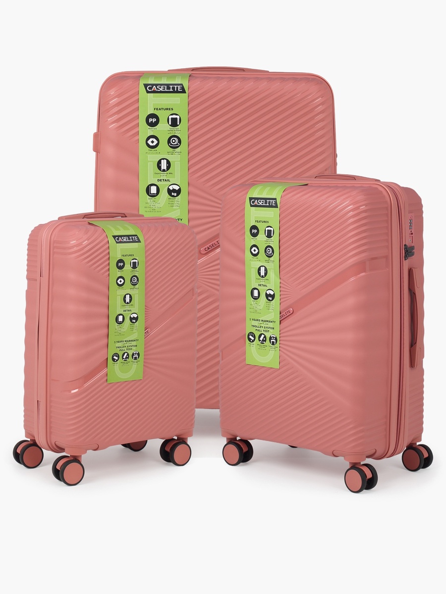 Textured Hardcase Luggage Trolley With Retractable Handle - 24 Inches Check-In Bag