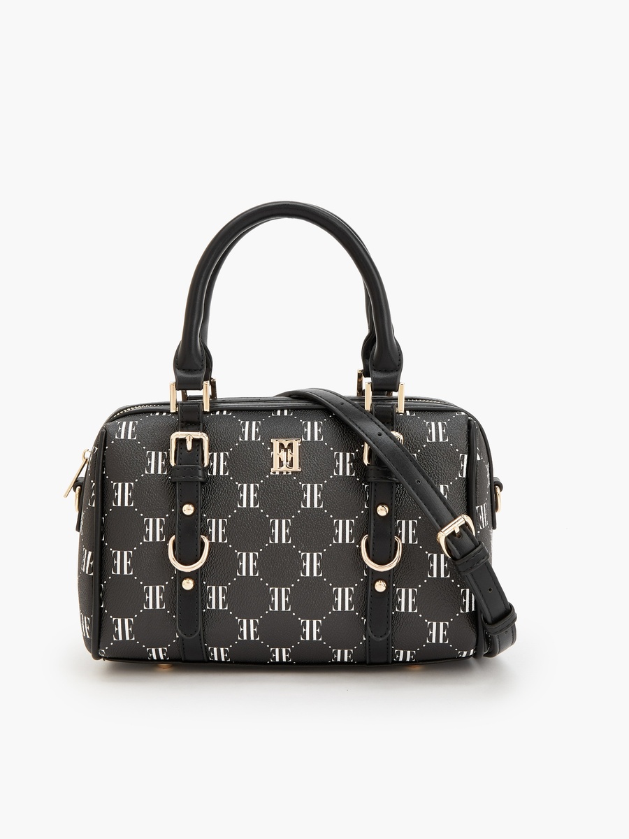 Monogram Print Tote Bag With Detachable Strap