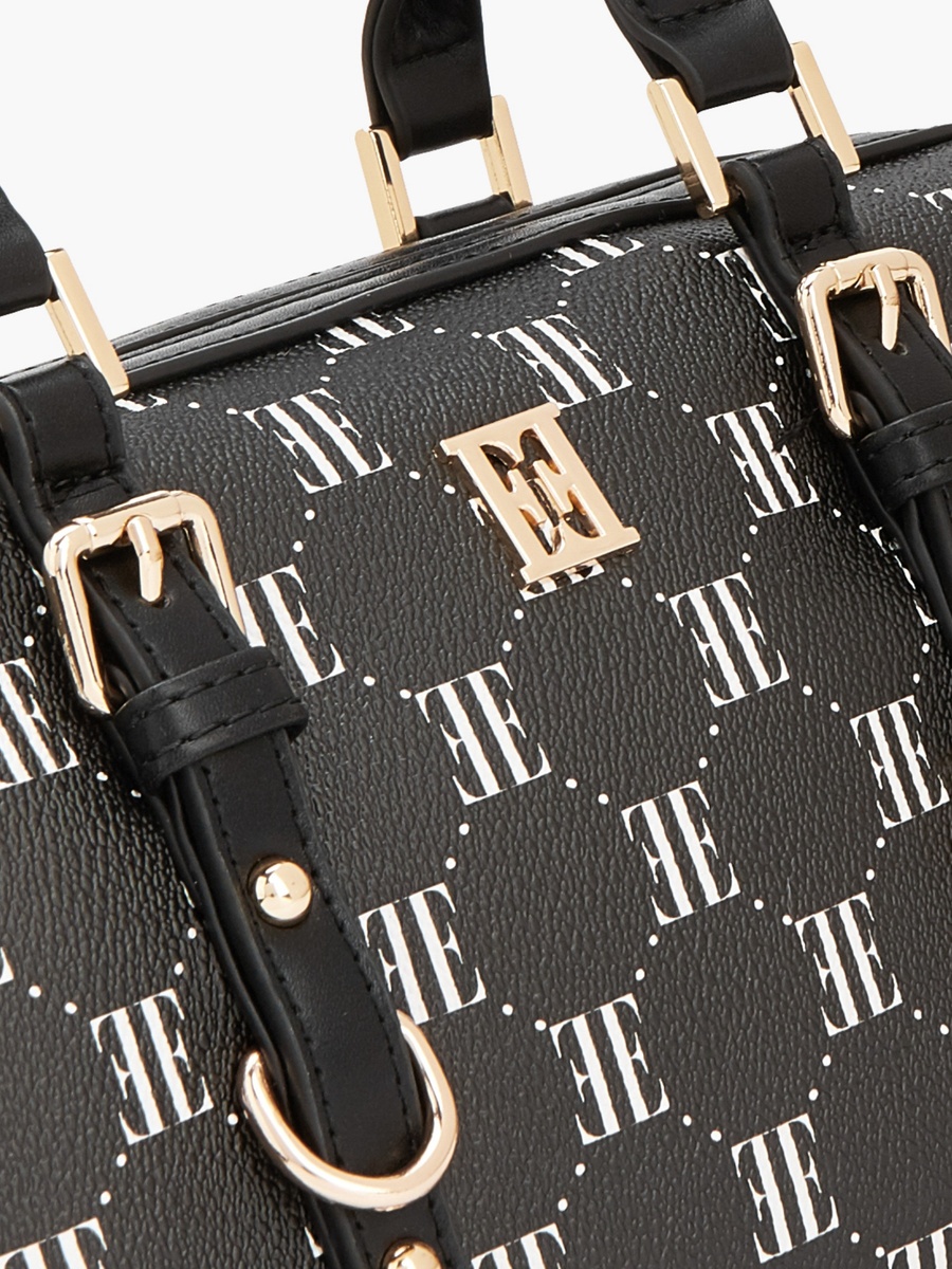 Monogram Print Tote Bag With Detachable Strap