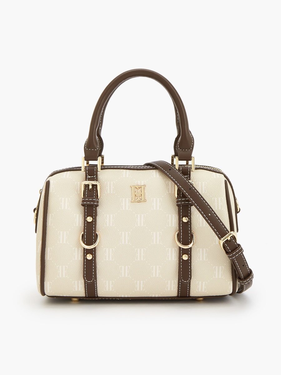 Monogram Print Tote Bag With Detachable Strap