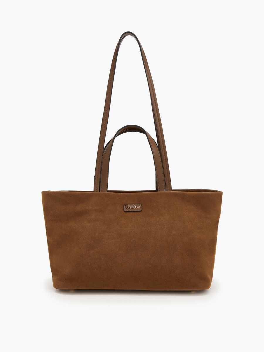 Textured Tote Bag With Zip Closure