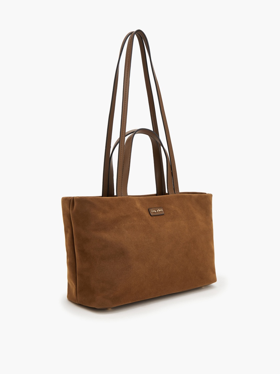 Textured Tote Bag With Zip Closure