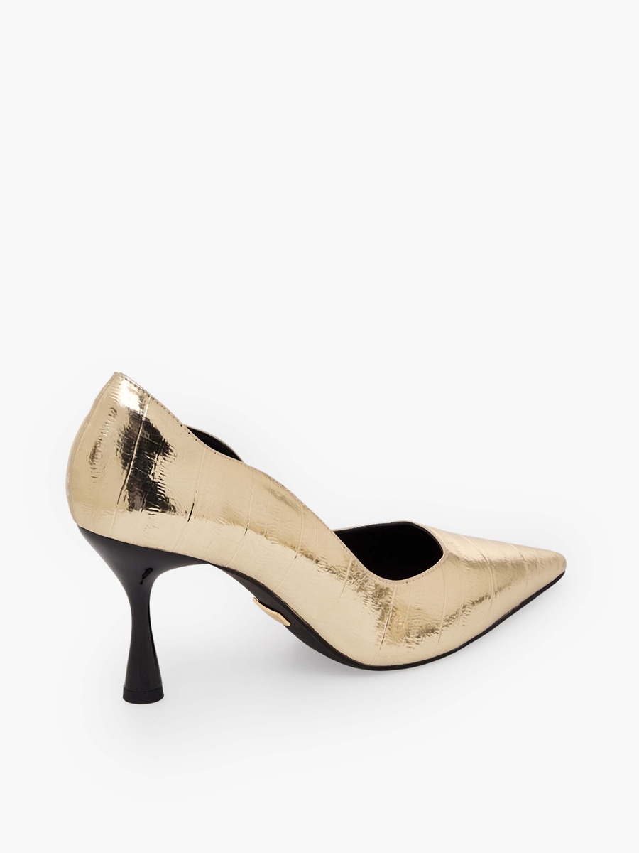 Women Textured Pointed Toe Stiletto Heel Pumps