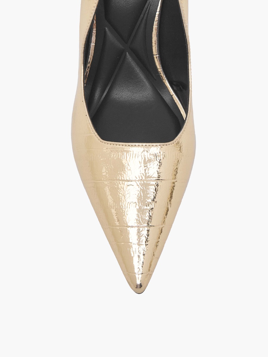 Women Textured Pointed Toe Stiletto Heel Pumps