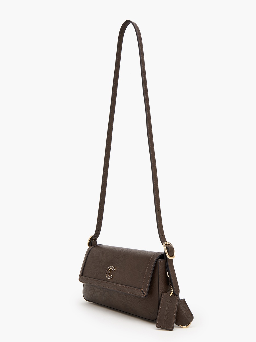 Solid Shoulder Bag With Logo Detail