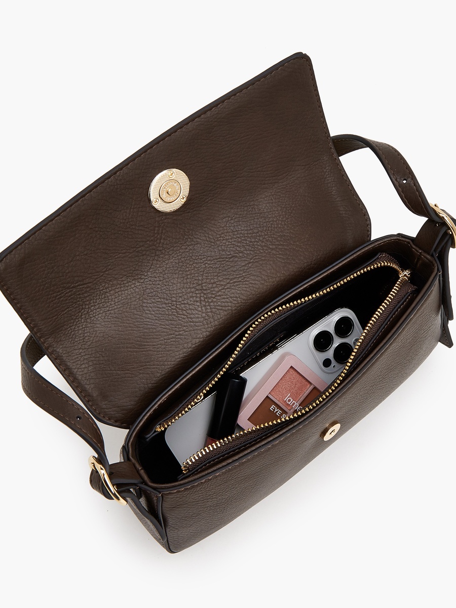 Solid Shoulder Bag With Logo Detail