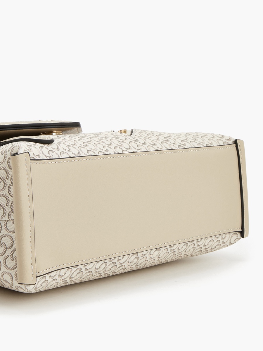 Monogram Print Crossbody Bag With Zip Closure