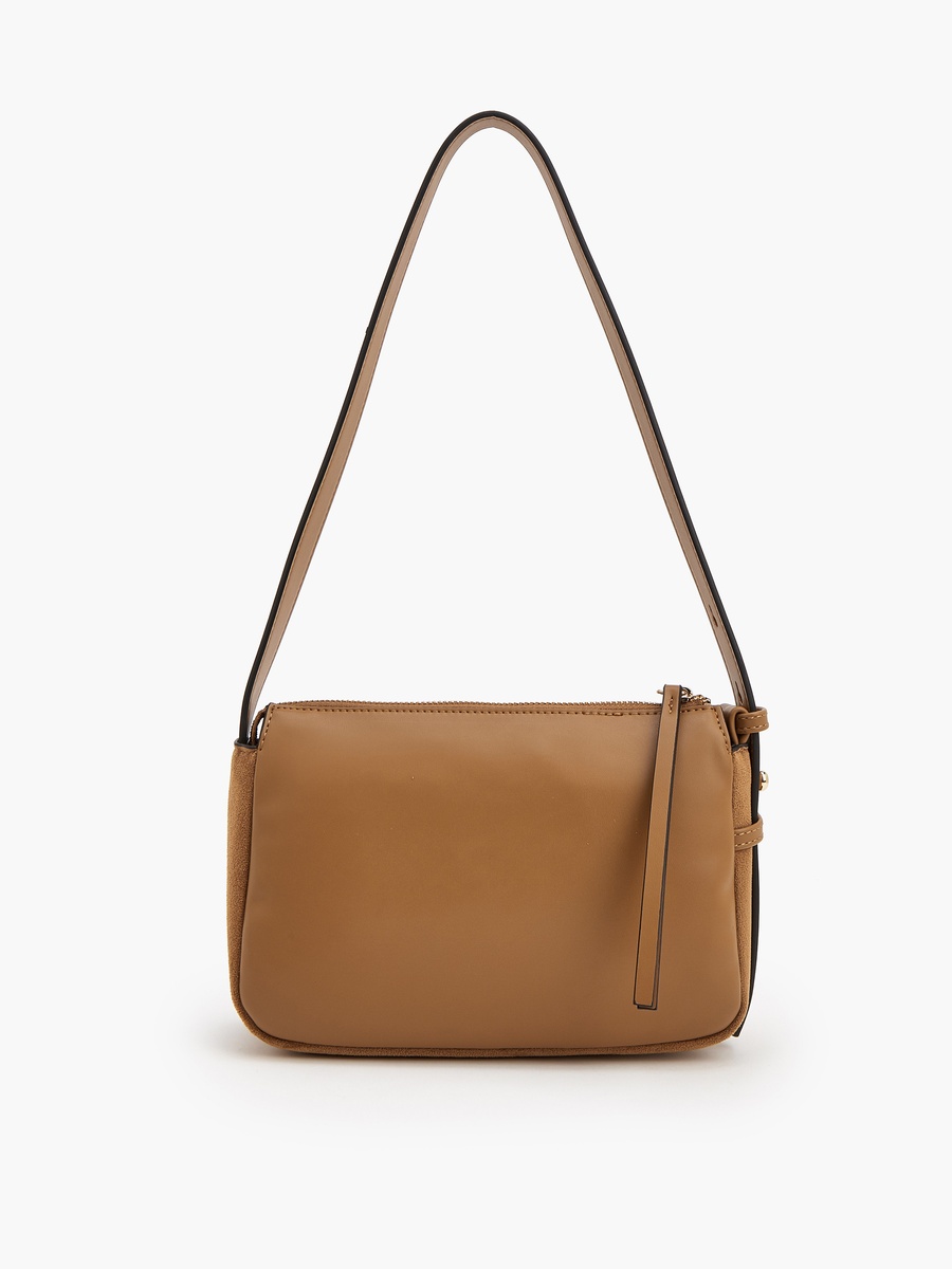 Suede Shoulder Bag With Logo Detail
