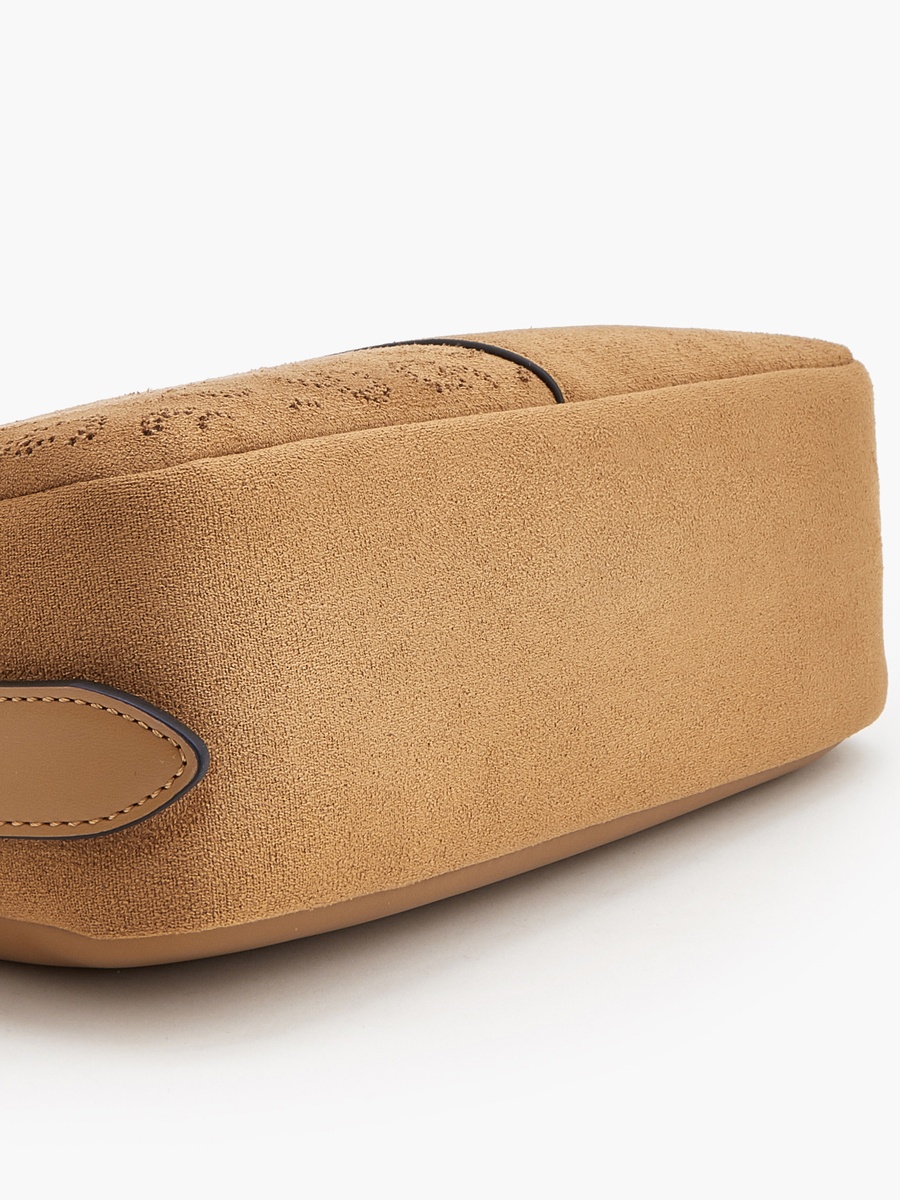 Suede Shoulder Bag With Logo Detail