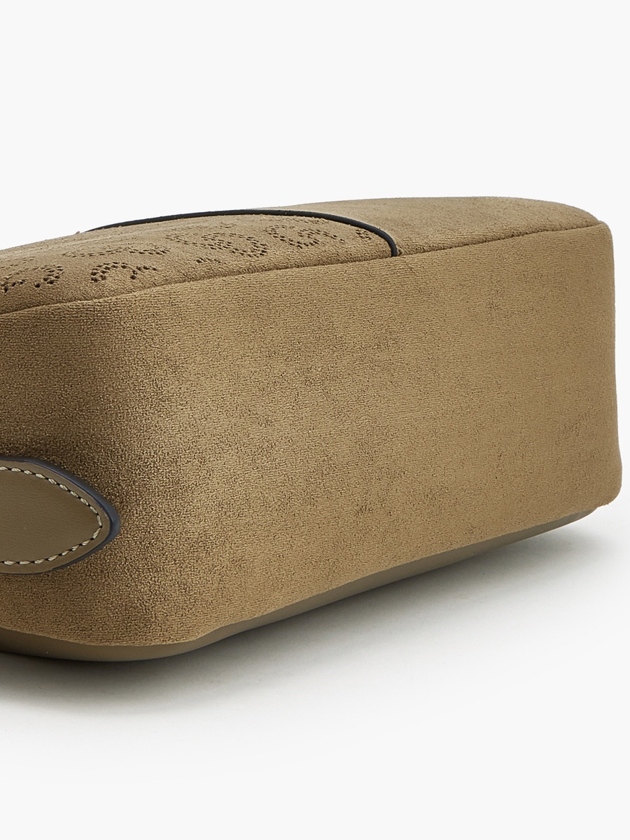 Suede Shoulder Bag With Logo Detail