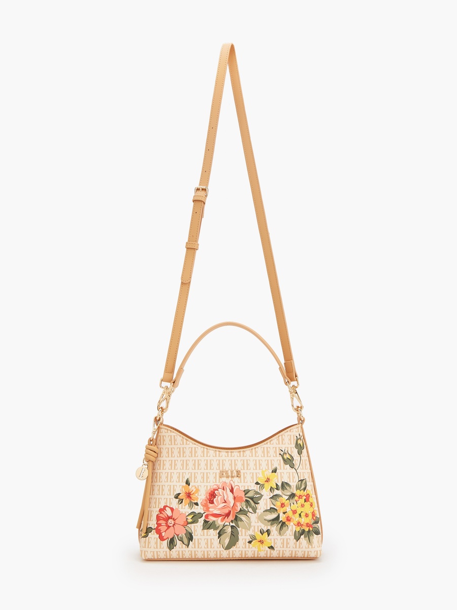 Floral Print Shoulder Bag With Detachable Strap