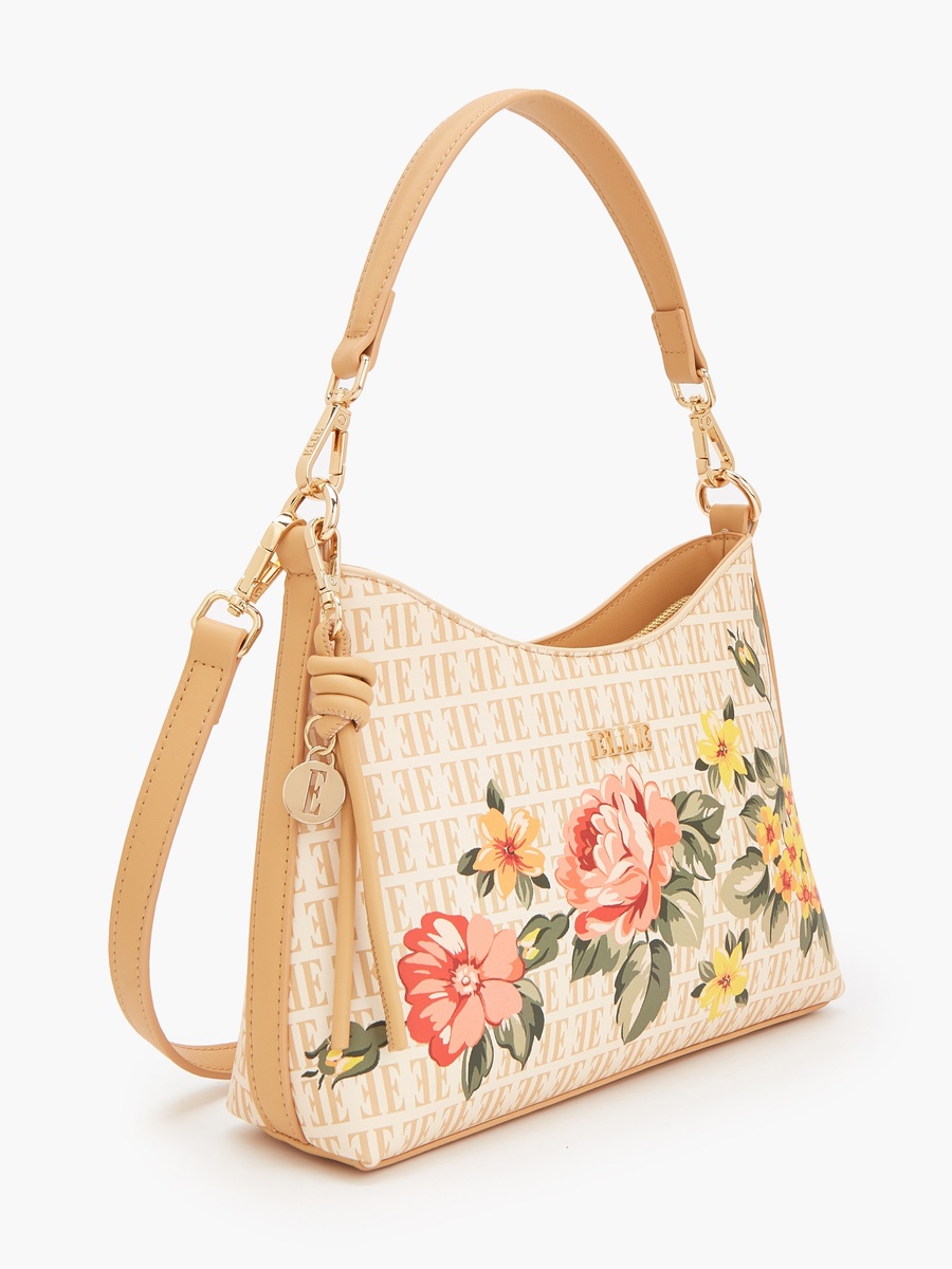 Floral Print Shoulder Bag With Detachable Strap