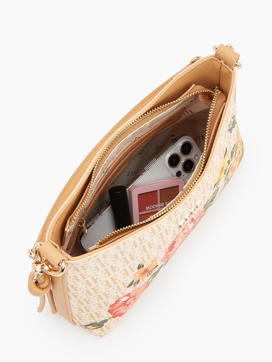 Floral Print Shoulder Bag With Detachable Strap