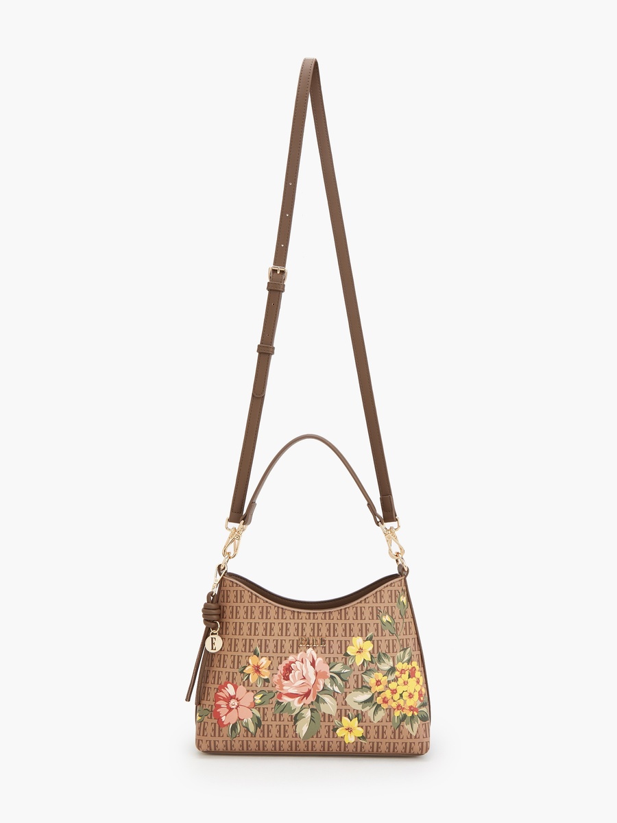 Floral Print Shoulder Bag With Detachable Strap