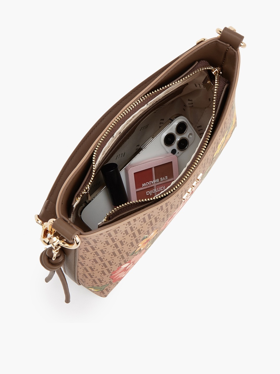 Floral Print Shoulder Bag With Detachable Strap