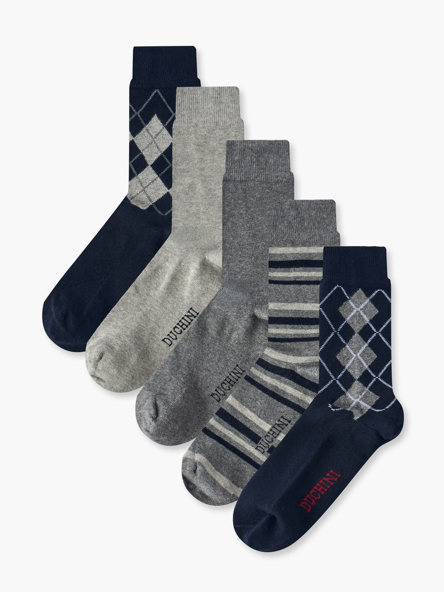 Pack Of 5 Crew Length Cotton Socks