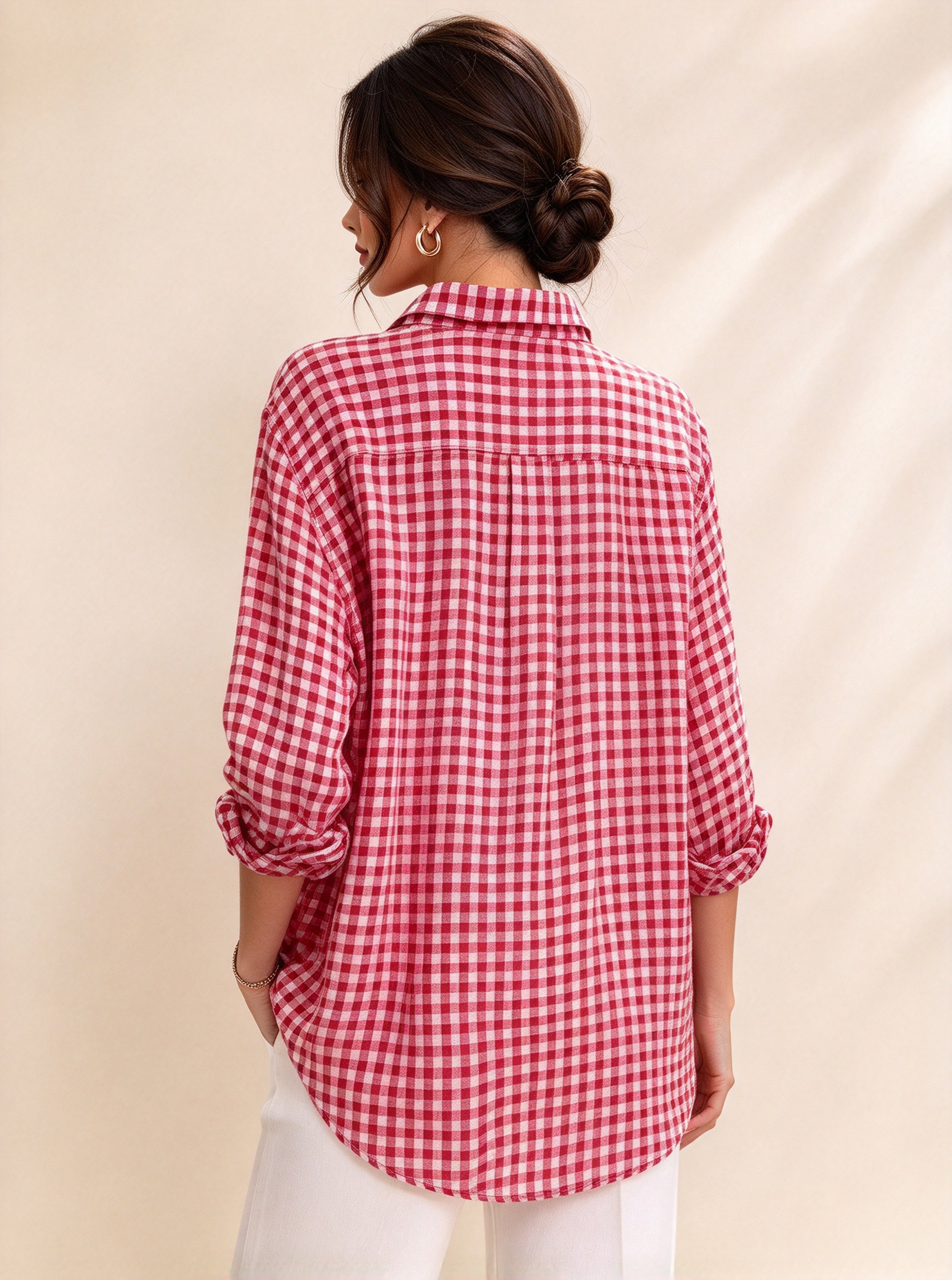 Red Checked Long Sleeves Regular Shirt