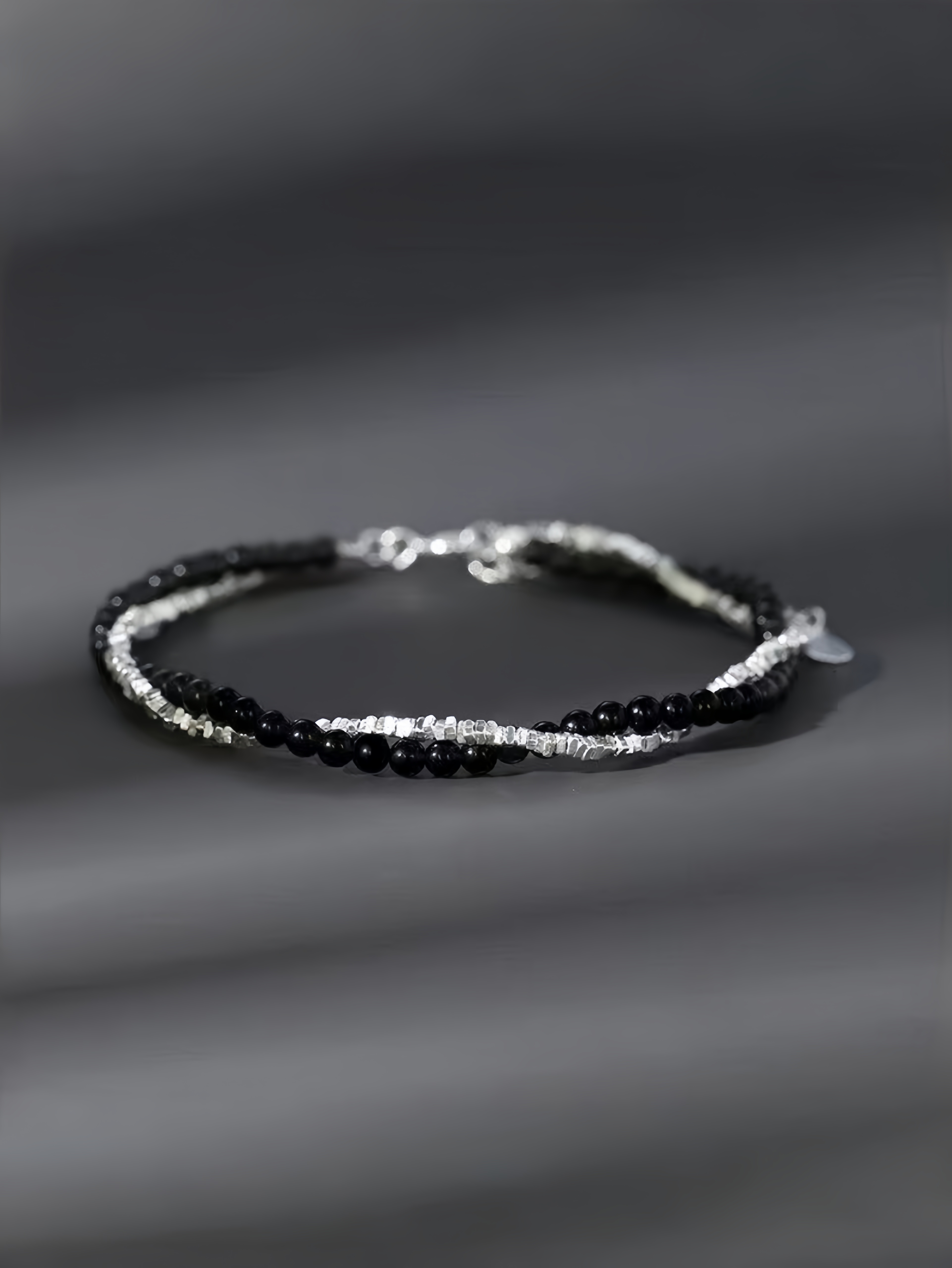 Black Beads Beaded Bracelet