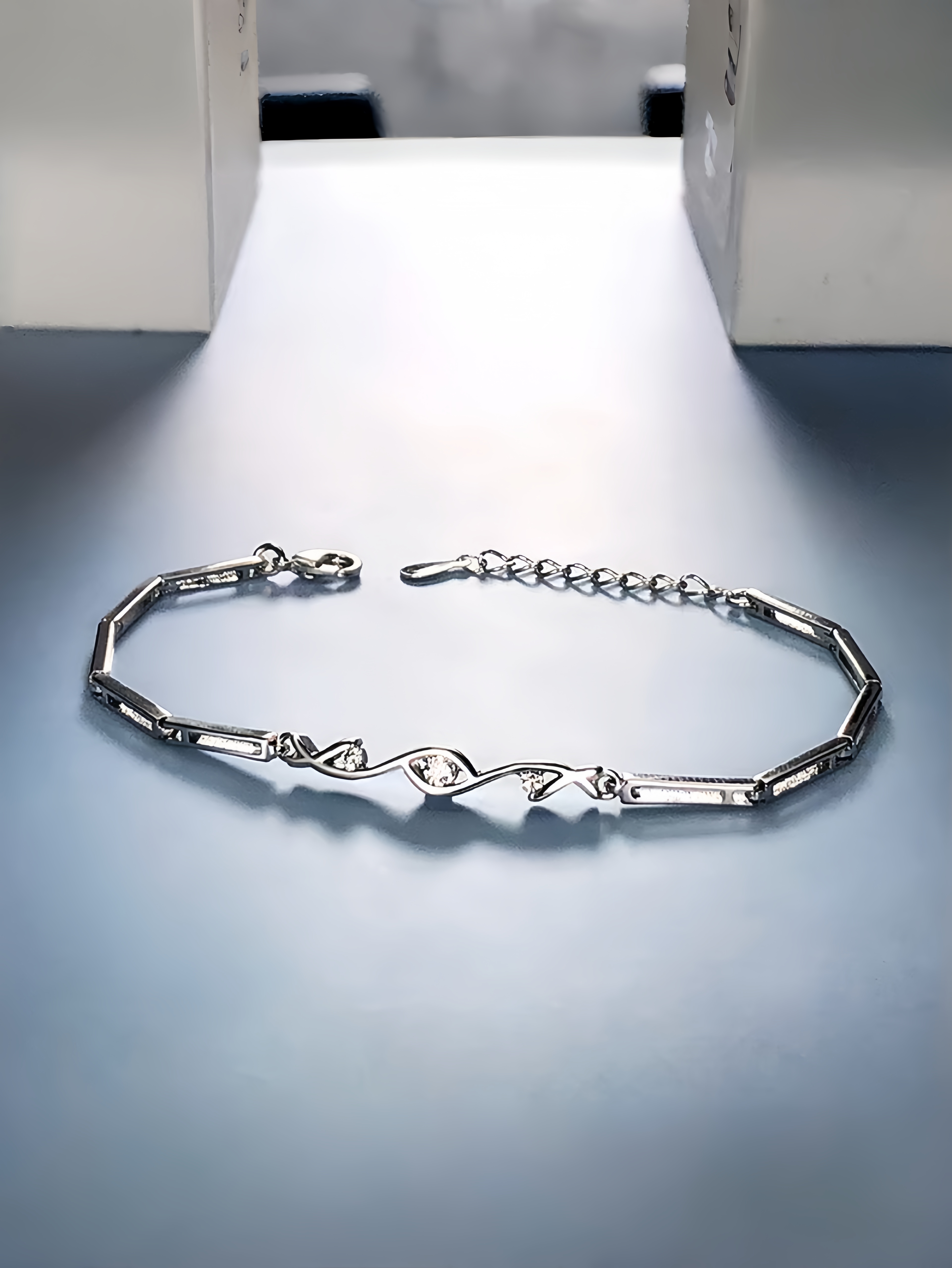 Silver Gemstone Link Bracelet
