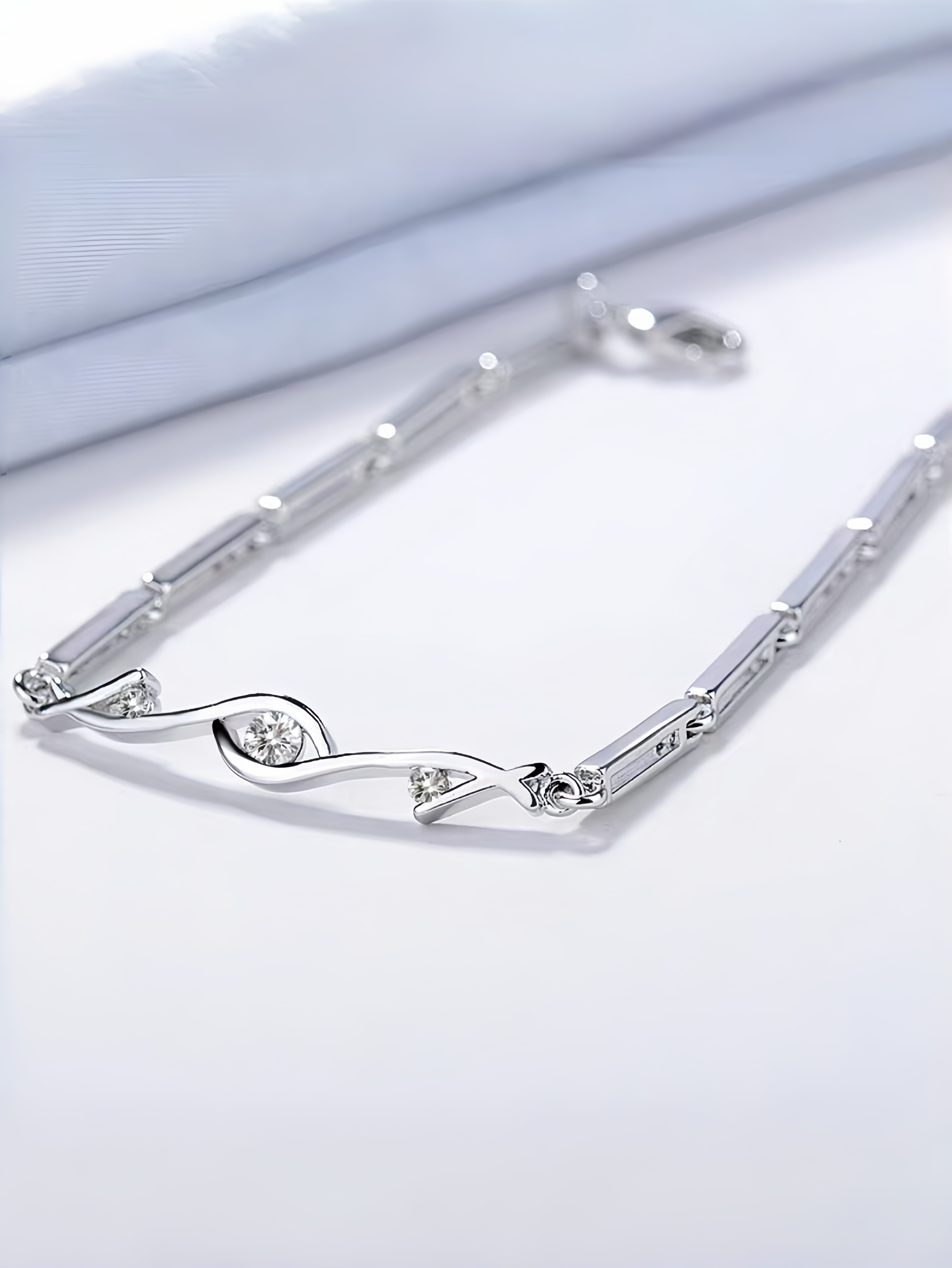 Silver Gemstone Link Bracelet