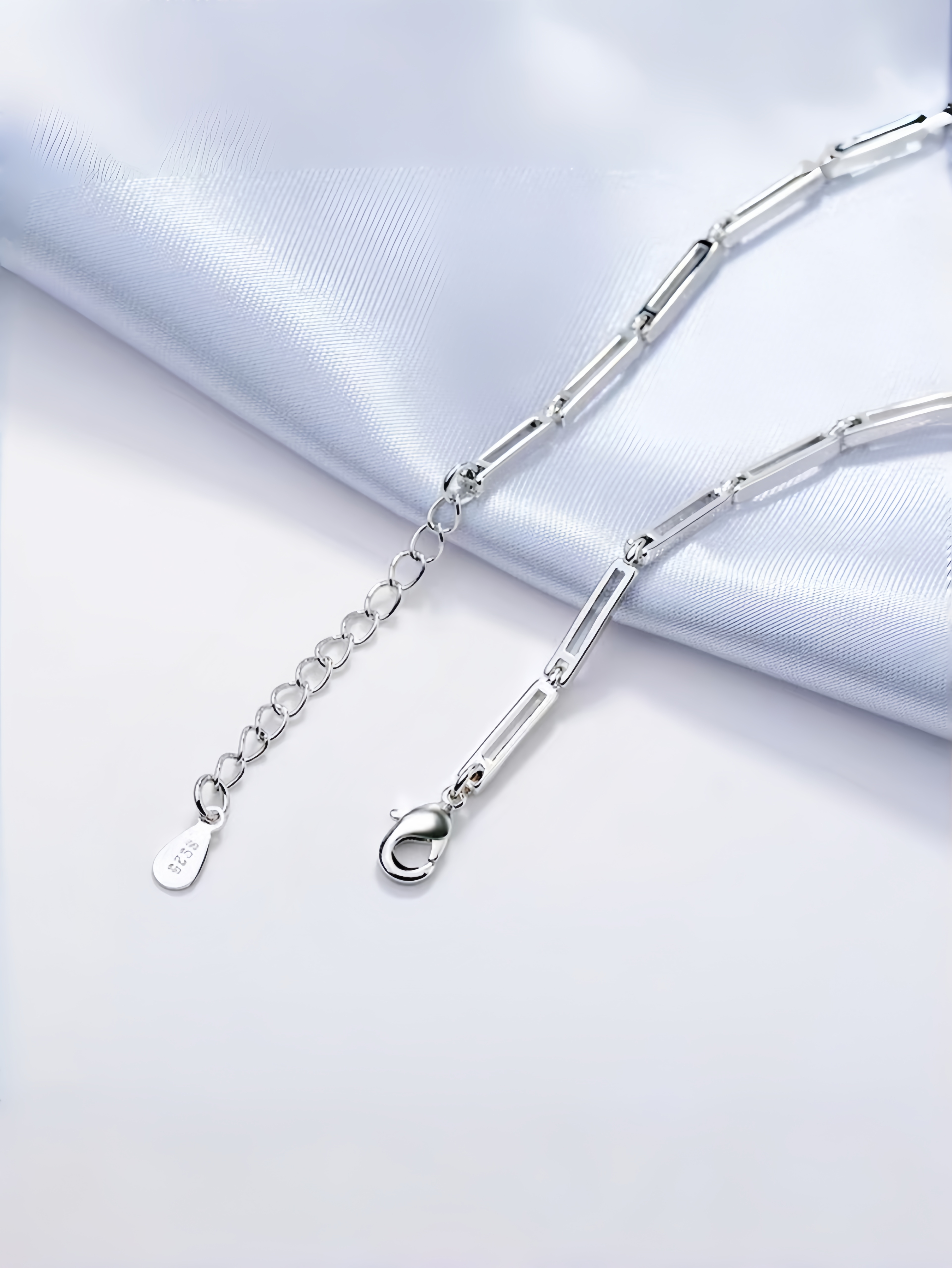 Silver Gemstone Link Bracelet