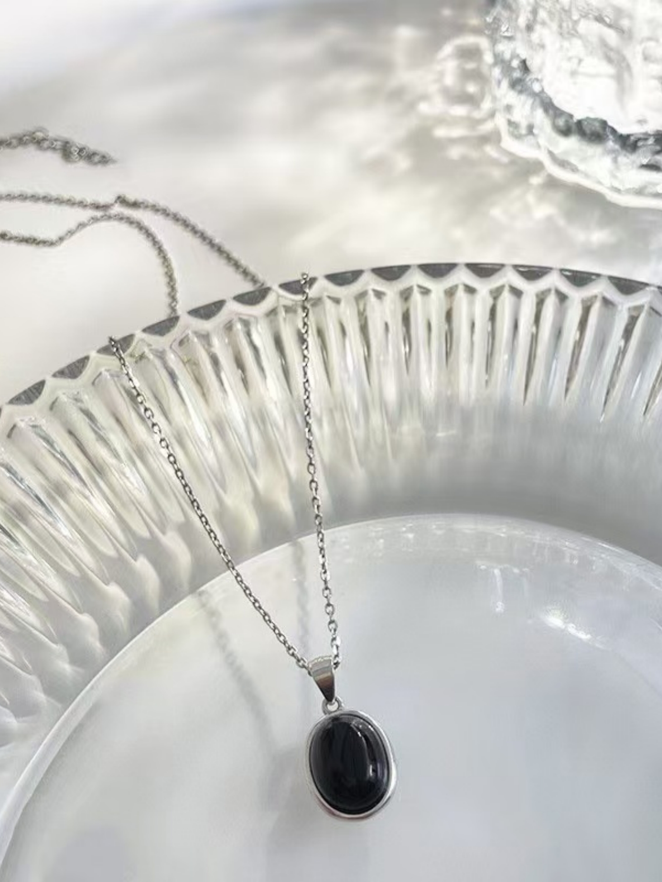 Silver Gemstone Pendant Necklace
