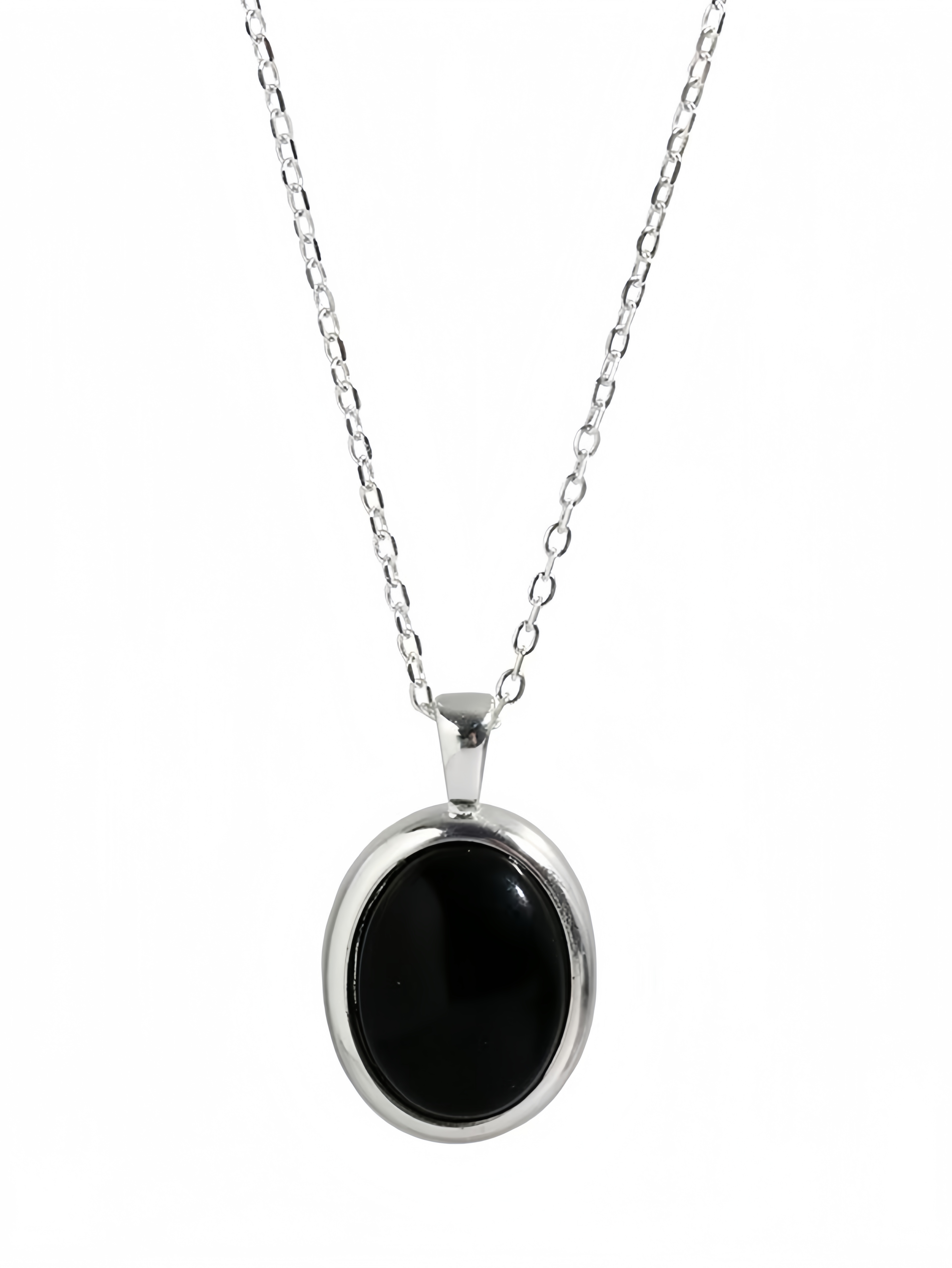Silver Gemstone Pendant Necklace