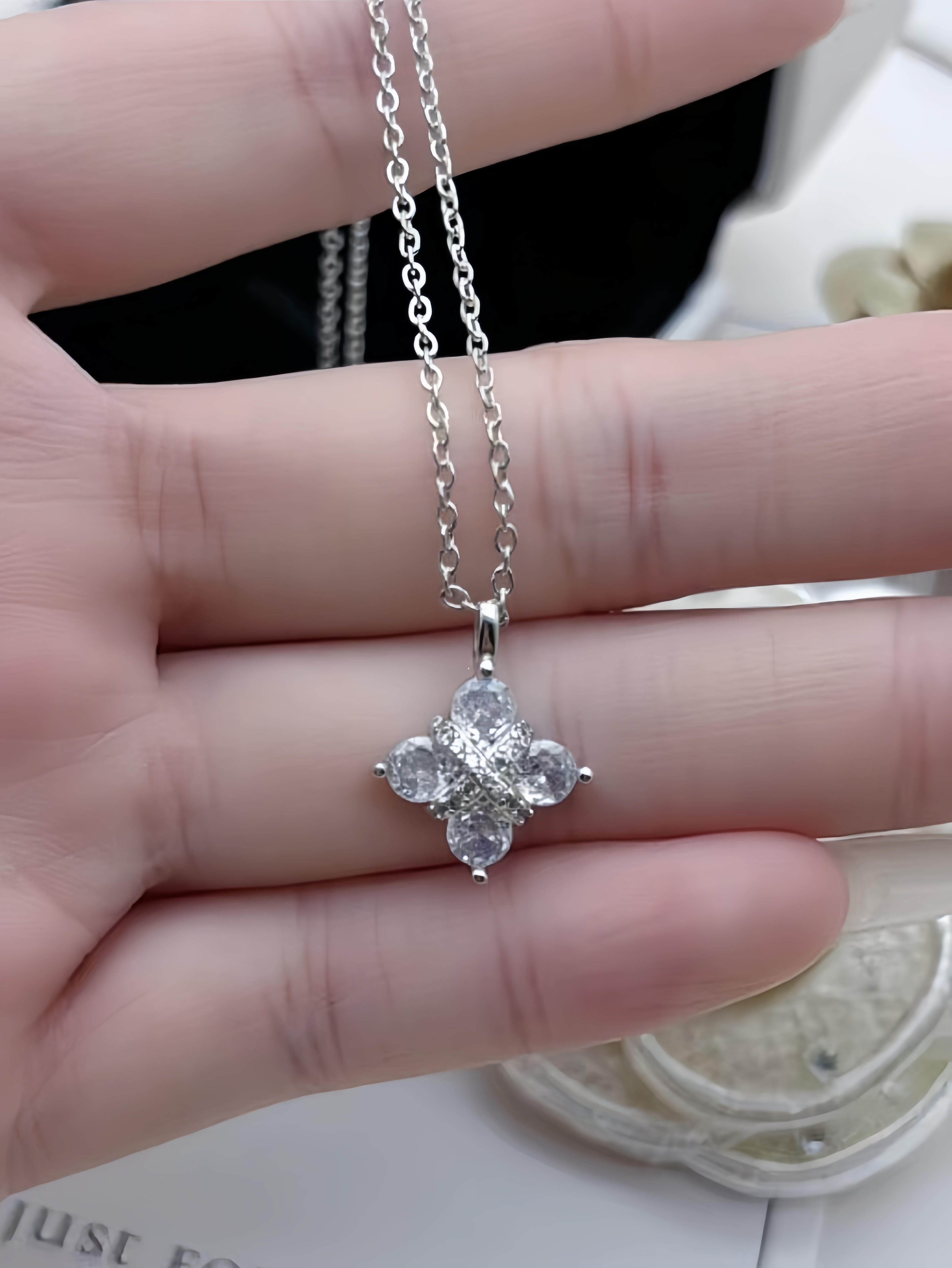 Silver Flower Pendant Necklace